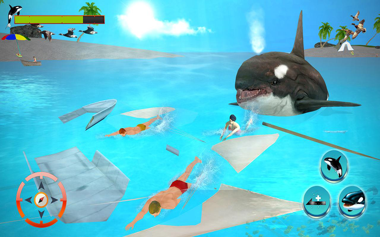 キラーブルーオルカクジラ攻撃Sim 3D：クジラゲーム-Amazonアプリ